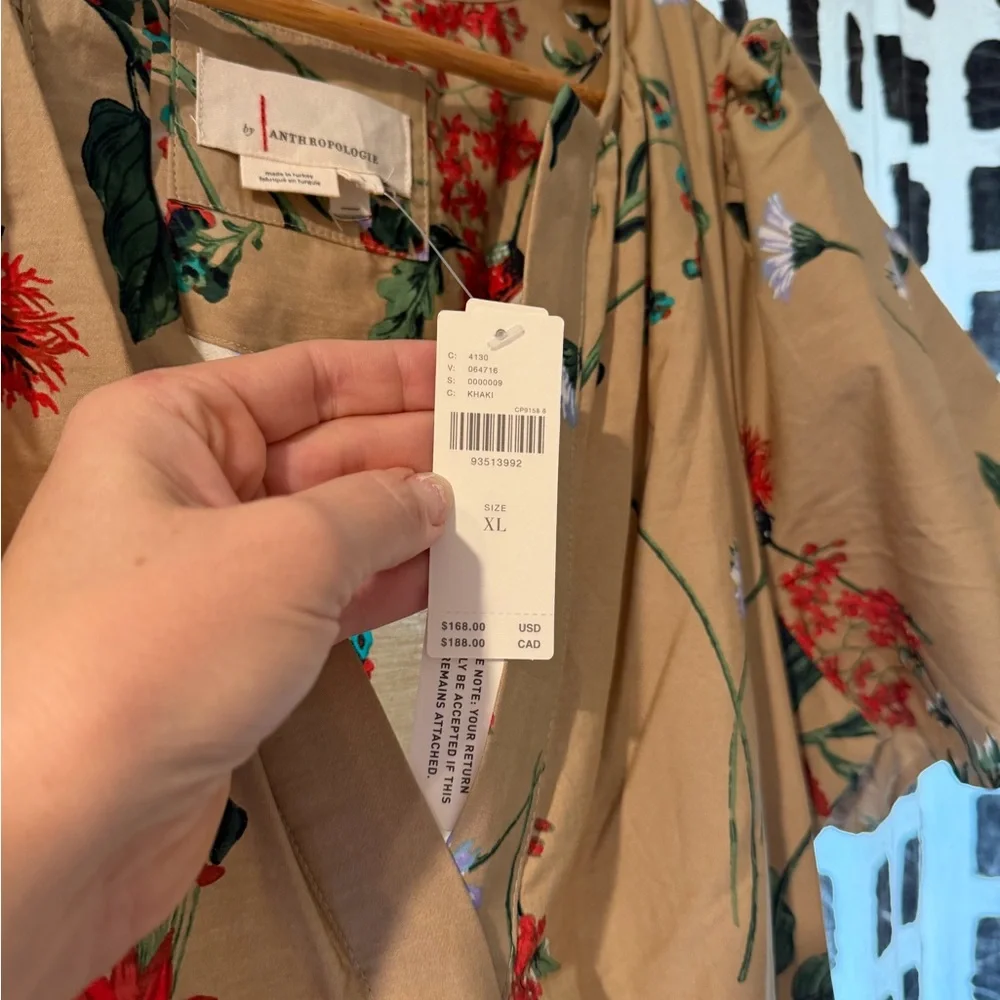 Anthropologie Somerset Floral Tan Maxi Dress - Picture 2 of 3